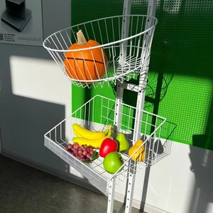 Корзина Торговой стойки сетчатой Торгстойка ПР21 с корзинами и крючками